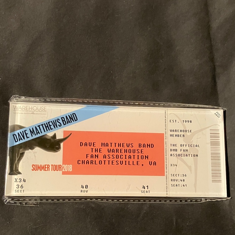 Dave Matthews Band Warehouse Fan Club Ticket Magnet
